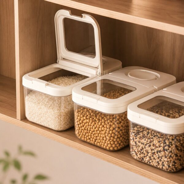 Homero Airtight Grain Transparent Window Double Seal Storage Container - 3.2L