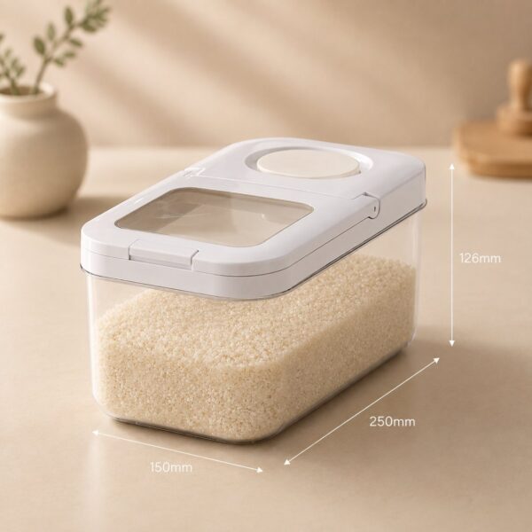 Homero Airtight Grain Transparent Window Double Seal Storage Container - 3.2L
