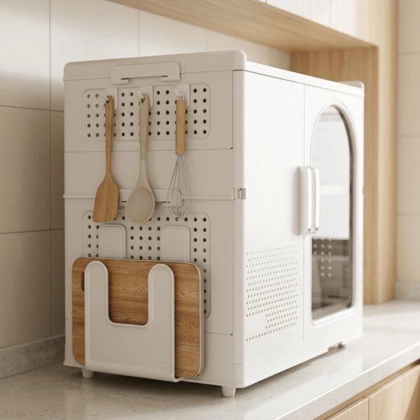 Homero All-in-One Magnetic Double Door Smart Space Utensils Storage Cabinet