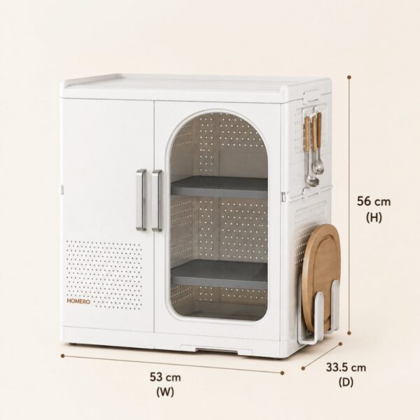 Homero All-in-One Magnetic Double Door Smart Space Utensils Storage Cabinet