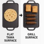 HOMERO Cast Iron Reversible Griddle Smooth Grill Surface