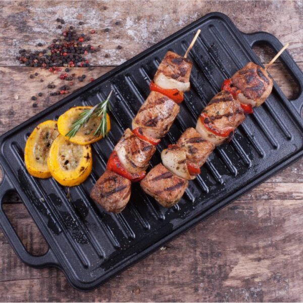 HOMERO Cast Iron Reversible Griddle Smooth Grill Surface