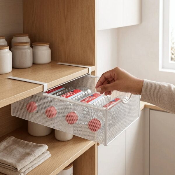 HOMERO Closet Pull Out Basket Smooth Sliding Drawer Organizer