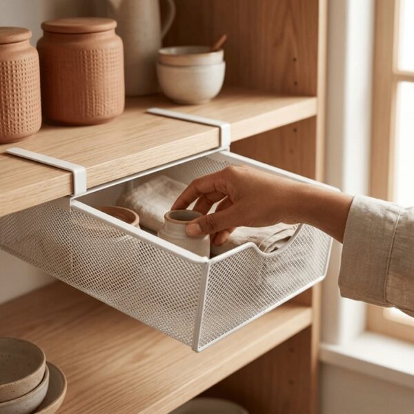 HOMERO Closet Pull Out Basket Smooth Sliding Drawer Organizer