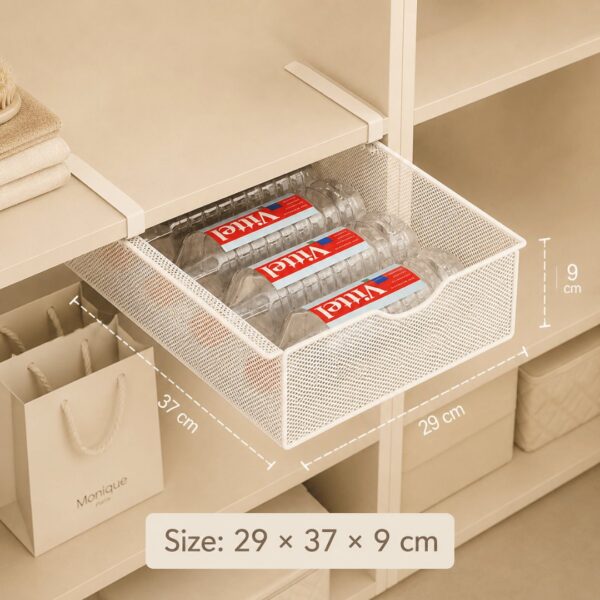 HOMERO Closet Pull Out Basket Smooth Sliding Drawer Organizer