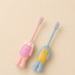 Homero Cute Labubu Ultra Soft Bristles Toothbrush 2 Piece (Pink and Blue)