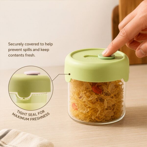 Homero Durable Borosilicate Glass Storage Cup for Home and Kitchen Use