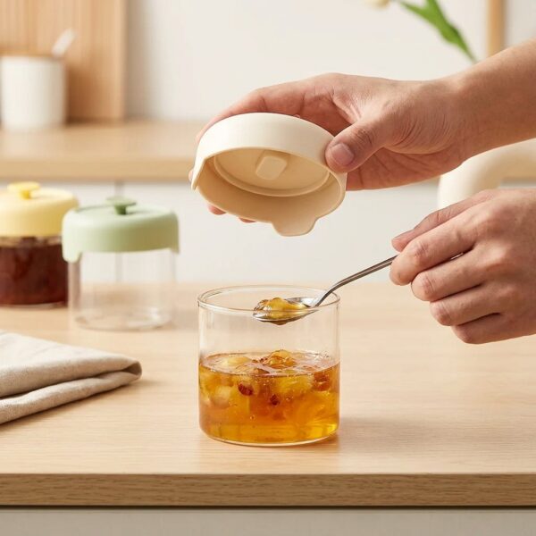 Homero Durable Borosilicate Glass Storage Cup for Home and Kitchen Use