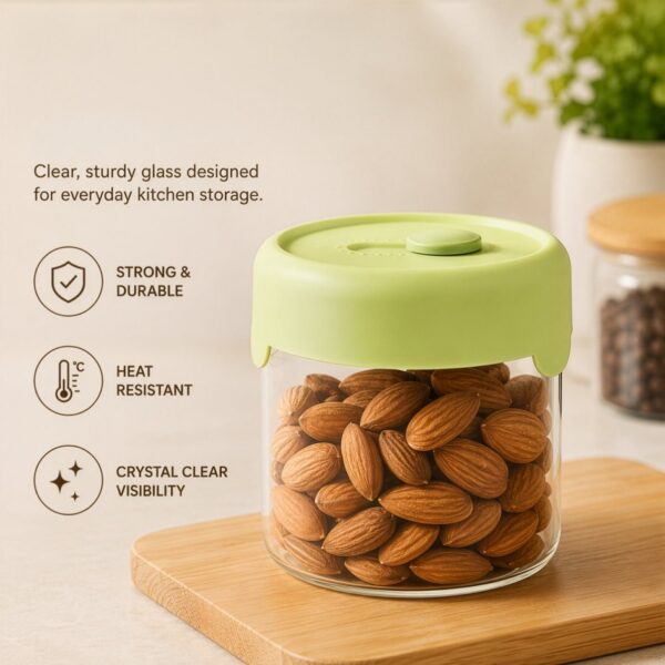 Homero Durable Borosilicate Glass Storage Cup for Home and Kitchen Use