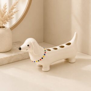 HOMERO Elegant Ceramic Cartoon Toothbrush Holder