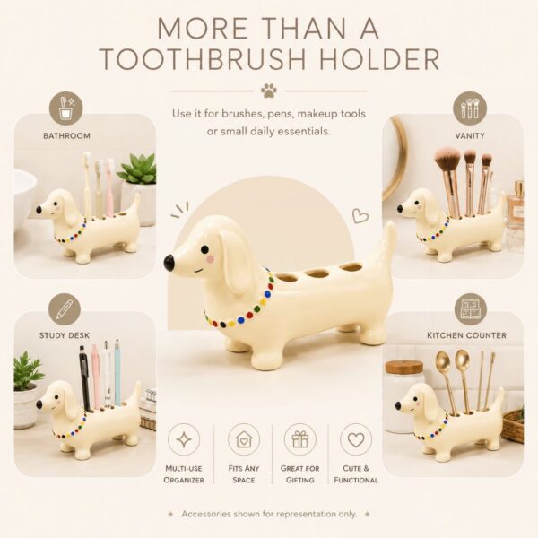 HOMERO Elegant Ceramic Cartoon Toothbrush Holder
