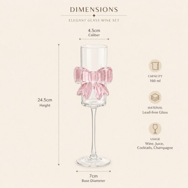 HOMERO Elegant Glass Wine Set Classic Design - 160ml Capacity