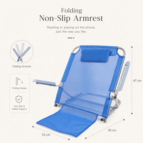 Homero Ergonomic Lumbar Support Adjustable Recliner Bed Backrest Chair with Armrest