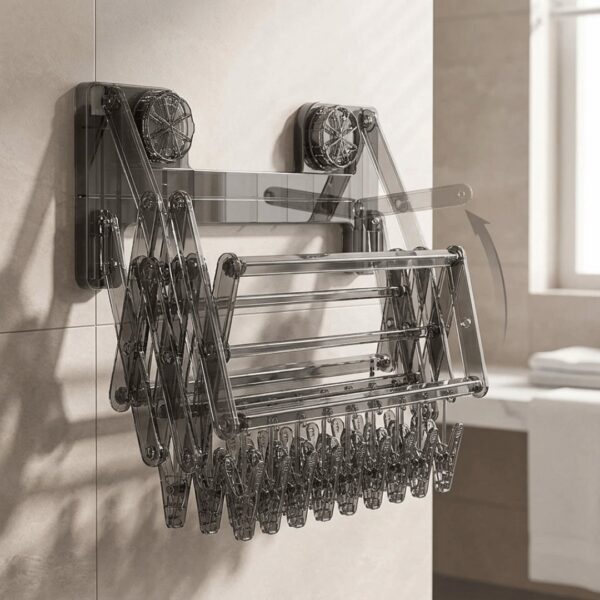 Homero Foldable Sock Drying Rack with Suction Cup Space Saving Design
