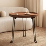Heavy-Duty Multipurpose Foldable Metal Leg Wooden Table