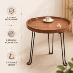 Heavy-Duty Multipurpose Foldable Metal Leg Wooden Table
