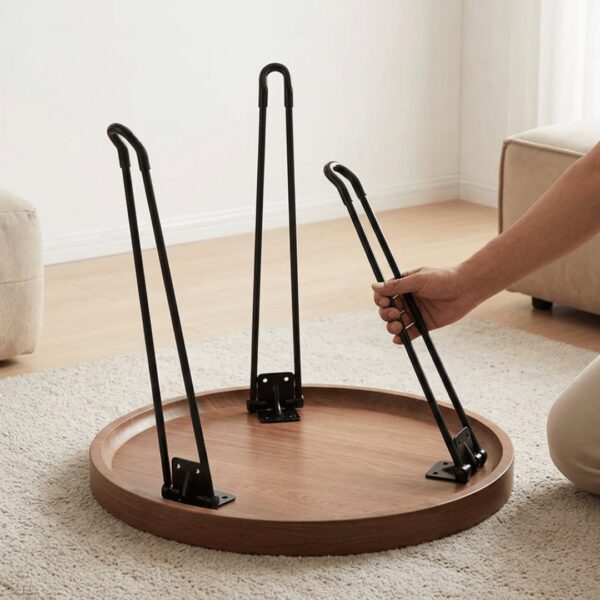 Heavy-Duty Multipurpose Foldable Metal Leg Wooden Table