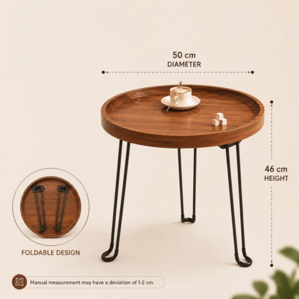 Heavy-Duty Multipurpose Foldable Metal Leg Wooden Table