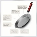 Homero High Purity Iron Multi-Purpose Pan Flat Open Design 26CM Diameter