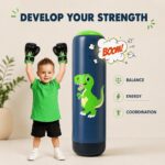 Homero Kids Inflatable Punching Bag Active Play Boxing Toy 48 Inches With Boxing Gloves