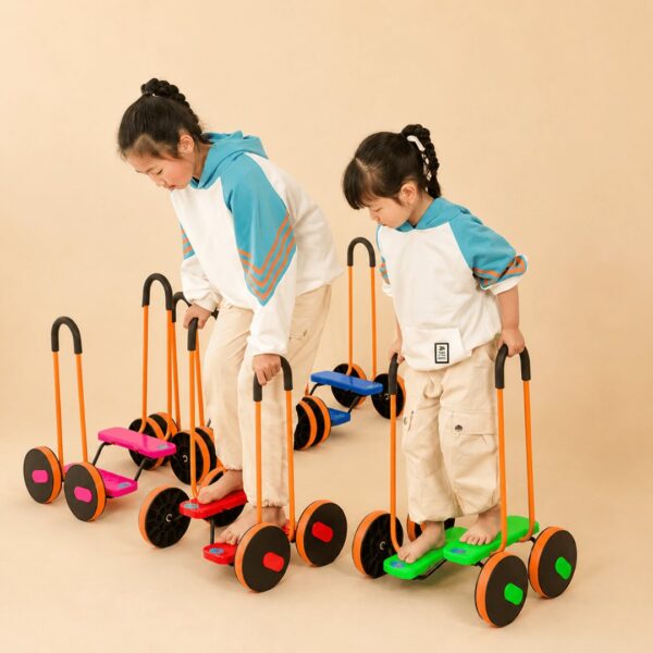 Homero Kids Sensory Balance Scooter with Handrail Outdoor Training Toy (Red Color)