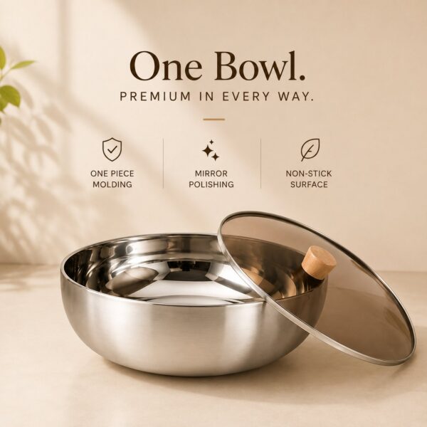Homero Large-Capacity Stainless Steel Mixing Bowl with Lid