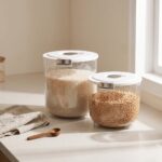 Homero Large Capacity Transparent Rice Container with One-Click Lid