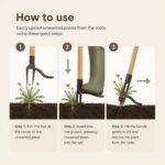 HOMERO Long Handle Steel Weeding Tool with Efficient 4-Claw Design