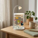 Homero Multi-Functional Ice Crystal Desktop Aquarium Setup with Lamp