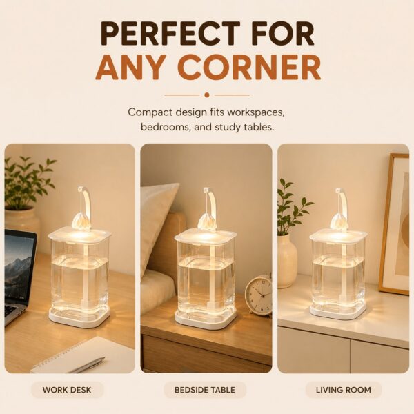 Homero Multi-Functional Ice Crystal Desktop Aquarium Setup with Lamp