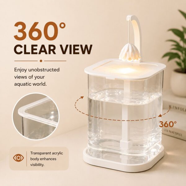 Homero Multi-Functional Ice Crystal Desktop Aquarium Setup with Lamp