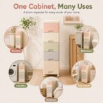 Homero Multi-Purpose Multicolor Slim Storage Cabinet with Wheels