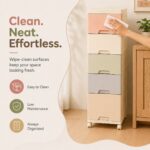 Homero Multi-Purpose Multicolor Slim Storage Cabinet with Wheels