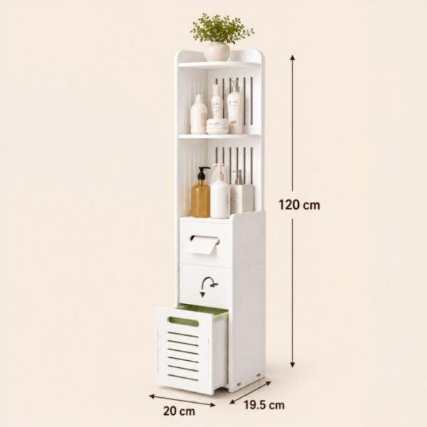 Multi-Purpose Space Saving 3 Tier Slim Home Storage Cabinet