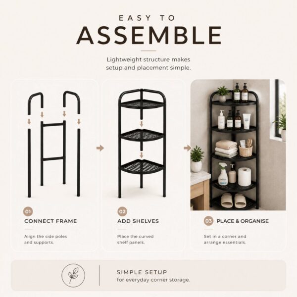 Homero Multi-Purpose Space Saving Corner Shelf Rack