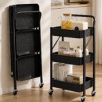 Homero Multi Tier Foldable Design Rolling Utility Storage Cart