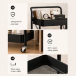 Homero Multi Tier Foldable Design Rolling Utility Storage Cart