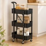 Homero Multi Tier Foldable Design Rolling Utility Storage Cart