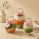 Homero Multi-Use Glass Jar with Handle and Airtight Lid Set of 3