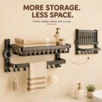 Multi-Use Stainless Steel Space Saving Folding Storage Rack - 50cm