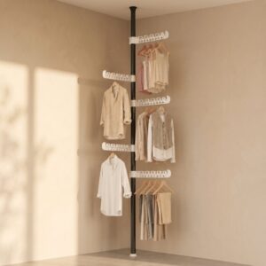 Homero Multi-Wing Heavy-Duty Telescopic Clothes Rack - Matte Black 3.1 Meter