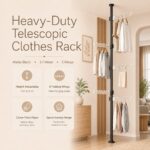 Homero Multi-Wing Heavy-Duty Telescopic Clothes Rack - Matte Black 3.1 Meter