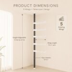 Homero Multi-Wing Heavy-Duty Telescopic Clothes Rack - Matte Black 3.1 Meter