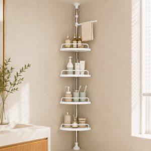 Multipurpose Bathroom Rack with Hooks and Towel Bar - 4 Tier