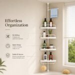 Multipurpose Bathroom Rack with Hooks and Towel Bar - 4 Tier