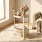 Homero Multipurpose Art Side Table Brown Glass Top - 2 Layer