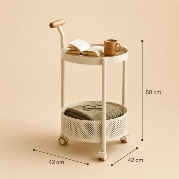 Homero Multipurpose Art Side Table Brown Glass Top - 2 Layer