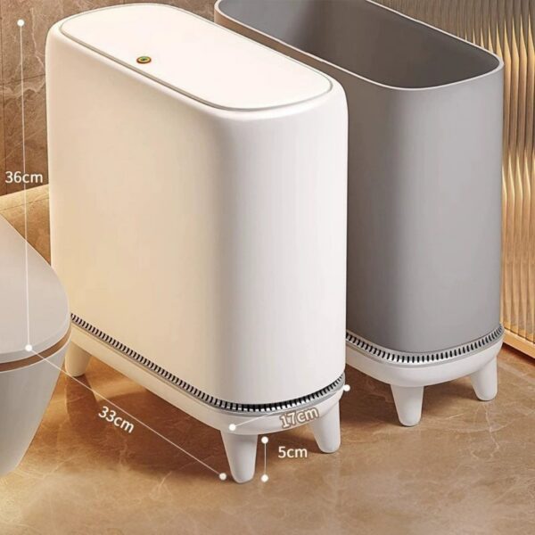 Narrow Press-Top Space-Saving Slim Design Trash Can - 12.5L