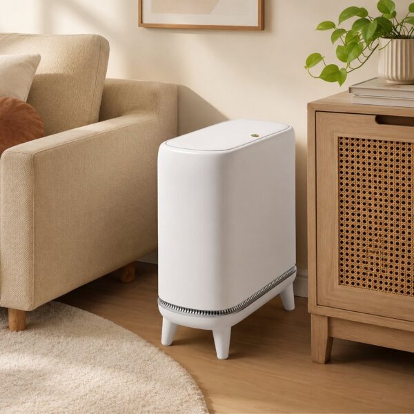Narrow Press-Top Space-Saving Slim Design Trash Can - 12.5L