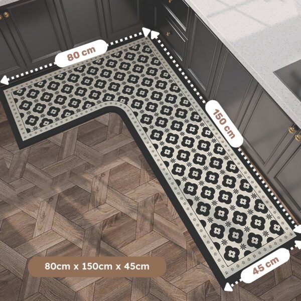 Homero Non-Slip L-Shaped Kitchen Rug with Rubber Backing